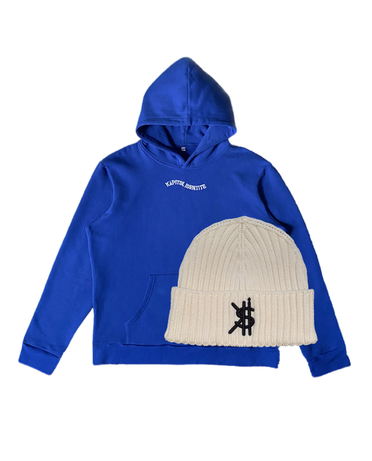 Dune Beanie + Lapis Hoodie